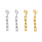 European And American Chic Style Love Imitation Pearl Vachette Clasp U-shaped Chain Stud Earrings
