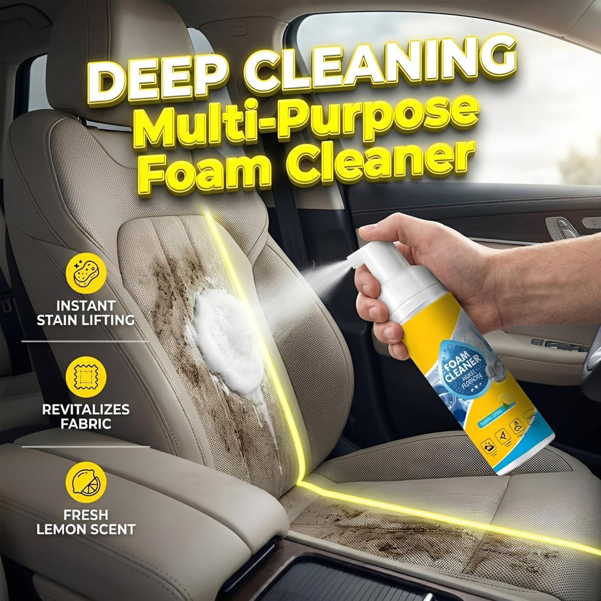 StainClean™ Multi-Purpose Cleaning Spray | Rinse-Free Deep Cleaner for Home & Car (100ml)