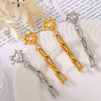 European And American Chic Style Love Imitation Pearl Vachette Clasp U-shaped Chain Stud Earrings