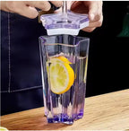 Glass Tumbler Mug with Lid
