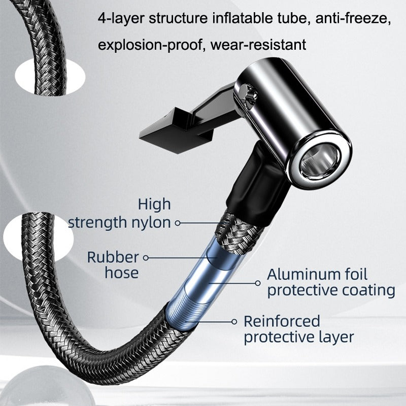 Airmoto™ 120W Portable High-Pressure Air Pump – 17 L/min Fast Inflation